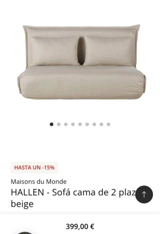 Sofá Cama Beige 2 Plazas