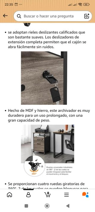 Cajonera  Archivador Oficina con Ruedas y carpetas