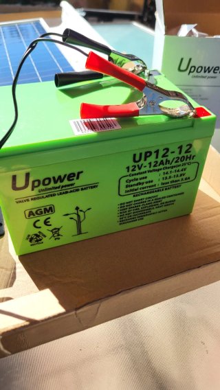 Kit solar 20w completo con inversor y batería 12Ah