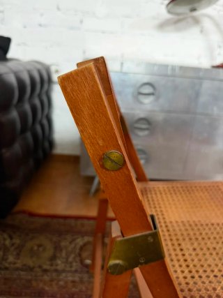 Juego de 4 Sillas de Madera y Rattan