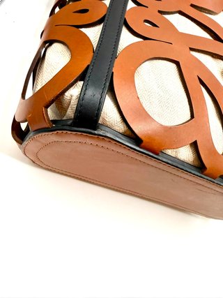 Bolso Loewe Basket Anagram Cut-Out Marrón/Negro