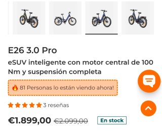 ENGWE E26 3.0 Pro Bicicleta Eléctrica sin estrenar