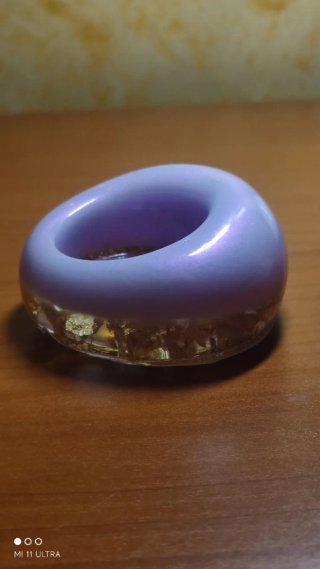 Portacandele in resina con foglia oro