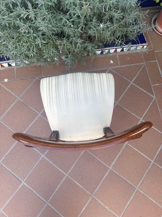 4 Sillas de comedor de madera de caoba  y tela