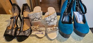 Zapatos de tacón negros y plateados talla37, 39,40