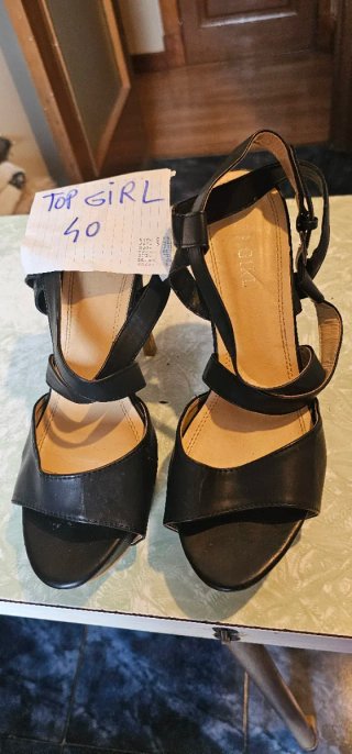 Zapatos de tacón negros y plateados talla37, 39,40