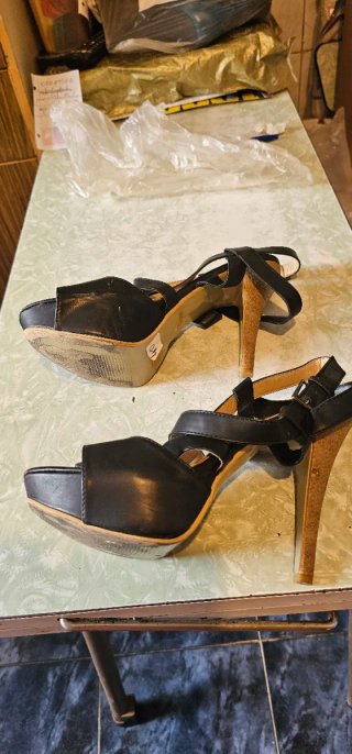 Zapatos de tacón negros y plateados talla37, 39,40