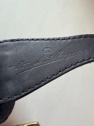Cinturón Aigner Piel Gris Vintage 80s