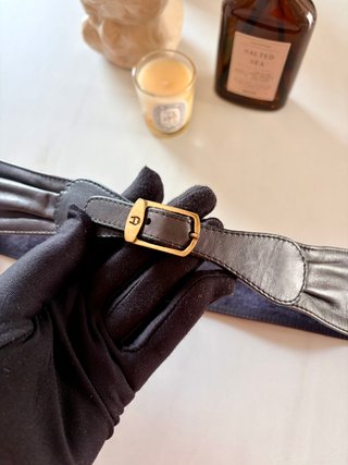 Cinturón Aigner Piel Gris Vintage 80s