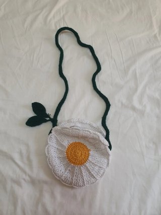 Bolso Crochet Margarita Blanco y Amarillo