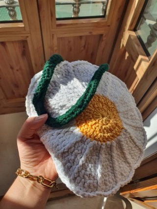 Bolso Crochet Margarita Blanco y Amarillo