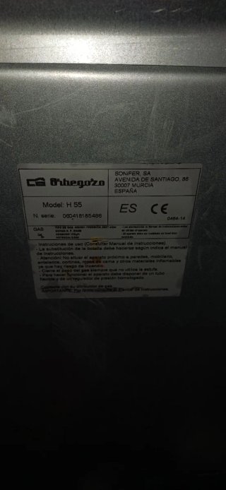 Estufa de gas Orbegozo