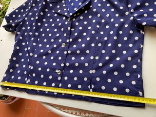 Traje falda verano azul lunares señora T46