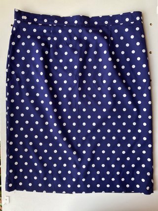 Traje falda verano azul lunares señora T46