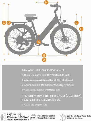Bicicleta Eléctrica HillMiles 26 Adulto