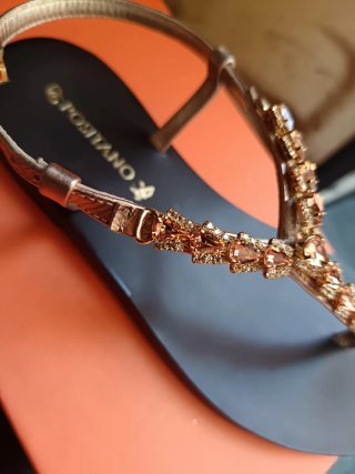 Sandali POSTIANO gioiello oro e rosa