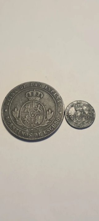 Lote 2 Monedas Isabel II 1868