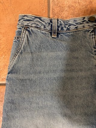 Pantalón ancho; estilo skater, del Zara azul