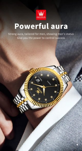 Reloj Olevs Hombre Oro y Plata