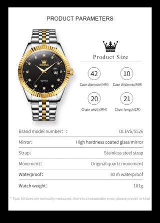 Reloj Olevs Hombre Oro y Plata