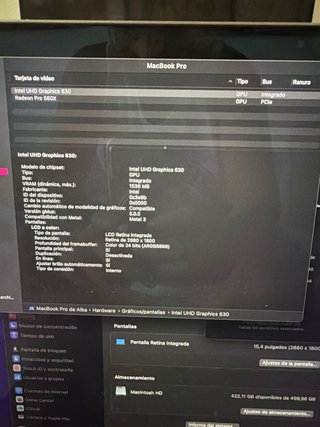 MacBook Pro 15” i7 32GB 512GB 6 Núcleos (2018)