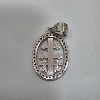 Cruz Caravaca plata 925 con Circonitas Multicolor