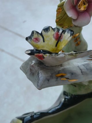 Vaso Ceramica Vintage Fiori Farfalle anni 50