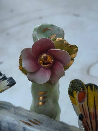 Vaso Ceramica Vintage Fiori Farfalle anni 50