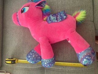 Peluche Unicornio Rosa con Alas y Cola Arcoíris