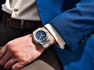 Reloj Benyar Hombre Cronógrafo Azul y Plateado