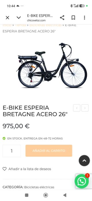 Bicicleta Eléctrica Negra