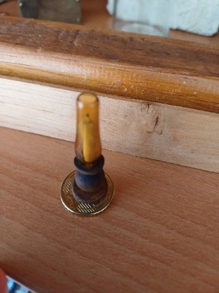 Candil miniatura madera y cristal