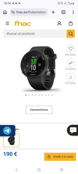 Reloj Garmin Negro (sin cargador)