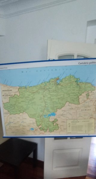 mapa mural escolar/didáctico de Cantabria.