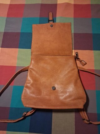Bolso mochila piel marrón