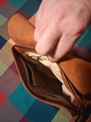 Bolso mochila piel marrón