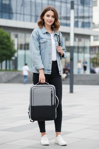 Mochila Portátil Azul y Negra