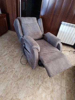 Poltrona relax elettrica beige/marrone