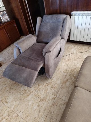 Poltrona relax elettrica beige/marrone