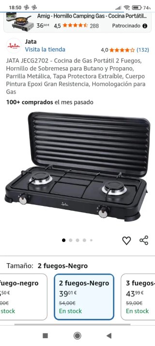 Cocina de gas portátil