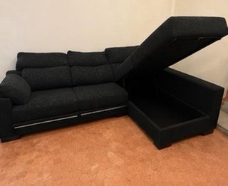 Sofá modular negro 5/6 plazas