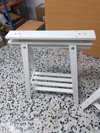Juego 2 Caballetes Madera Blanca