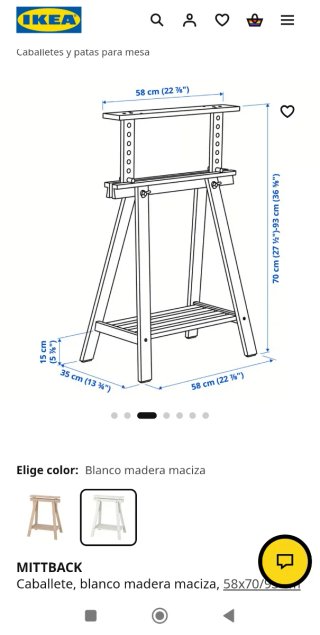 Juego 2 Caballetes Madera Blanca