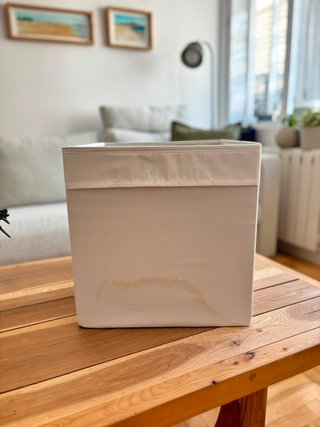 Caja organizadora de tela blanca (tipo IKEA Kallax