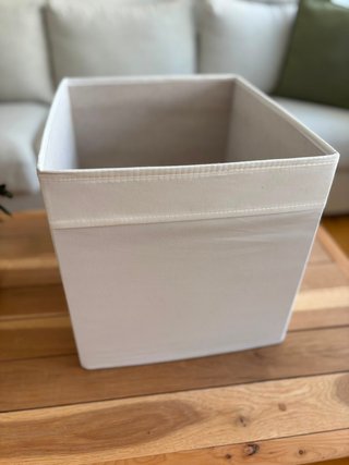 Caja organizadora de tela blanca (tipo IKEA Kallax