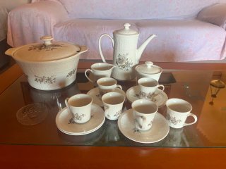Juego de café vintage porcelana floral