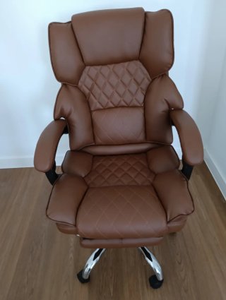 Silla de oficina ejecutiva cuero marrón NUEVA