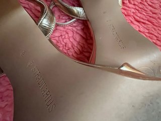 Sandalias doradas tacón plataforma nº 39