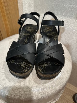 Sandali con zeppa neri