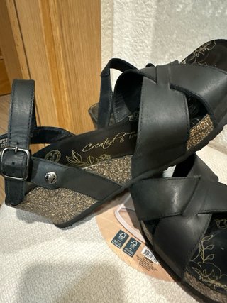 Sandali con zeppa neri